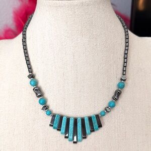 Vintage Turquoise and Hematite Necklace